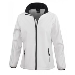 Result Womens/Ladies Core Printable Softshell Jacket / White/ Black